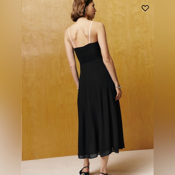 🆕 Reformation Abrielle Dress / Black / Size 2 4 6 8/  ✂🏷️ - Picture 2 of 8